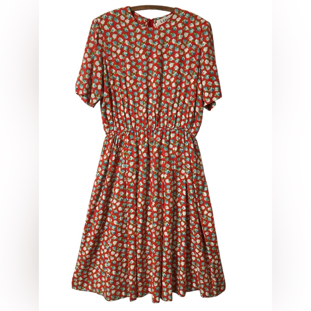 Vintage Lihli at Saks Fifth Avenue Dress Size XL Ditsy Floral Modest 80s Retro